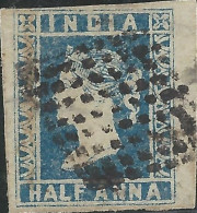British India 1854 QV 1/2a Half Anna Litho/ Lithograph Stamp With 4 Margins As Per Scan - 1854 Compañia Británica De Las Indias