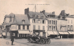 BLANGY-sur-BRESLE (Seine-Maritime) - La Place De L'Eglise - Café Prévost, Automobile, Militaires - Ecrit 1917 (2 Scans) - Blangy-sur-Bresle