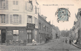 BLANGY-sur-BRESLE (Seine-Maritime) - La Rue Saint-Denis - Café - Voyagé 1906 (2 Scans) Poiret, Rue Des Arènes à Bourges - Blangy-sur-Bresle