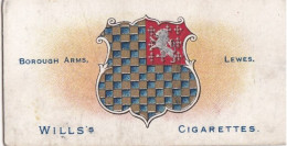 73 LEWES - Town Arms 2nd Series 1906 - Wills Cigarette Card - Original  - Antique - Wills