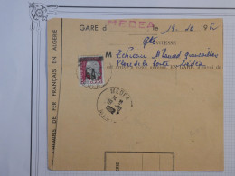 S31 ALGERIE  LETTRE  DEVANT  CHEMIN DE FER 1962  MEDEA   + SURCHARGES E. A  +AFF. INTERESSANT+ + - Lettres & Documents