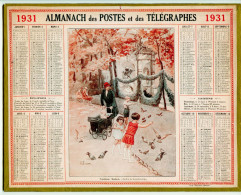 CALENDRIER 1931 - ALMANACH DES POSTES ET TELEGRAPHES - NORD - JARDIN DU LUXEMBOURG - Big : 1921-40