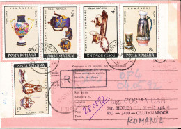 Romania Card Registered 11-5-1992 Topic Stamps Complete Set Of 5 - Brieven En Documenten