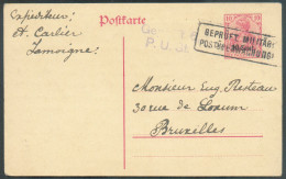 E.P. Carte 10 Cent. S/10pfg. écrite De JAMOIGNE Le 16/10/1918 Annulé Par La Griffe GEPRÜFT MILITÄRISCHE POSTÜBERWACHUNGS - OC26/37 Territori Tappe