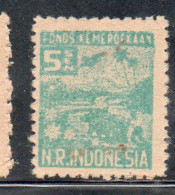 DUTCH INDIA INDIE INDE NEDERLANDS HOLLAND OLANDESI INDIES 1946 SUMATRA USE INDONESIA FARMER OXEN RICE PADDY 5s MNH - Nederlands-Indië