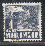 DUTCH INDIA INDIE INDE NEDERLANDS HOLLAND OLANDESE OLANDESI INDIES 1933 1937 RICE FIELD SCENE 1c USED USATO OBLITERE' - Nederlands-Indië