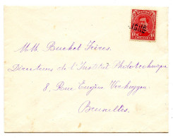 BELGIQUE - COB 138 GRIFFE LIGNE SUR LETTRE - Lettres & Documents