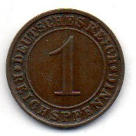 GERMANY - WEIMAR REPUBLIC, 1 Reichs Pfennig, Bronze, Year 1935-E, KM # 37 - 1 Renten- & 1 Reichspfennig