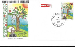 NOUVELLE -CALÉDONIE ET DÉPENDANCES  Plantons Pour L'avenir 18 Sept 1985 - Lettres & Documents