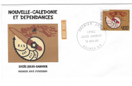 NOUVELLE -CALÉDONIE ET DÉPENDANCES   LYCÉE JULES GARNIER 13 Nov 1985 - Brieven En Documenten