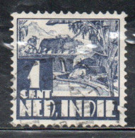 DUTCH INDIA INDIE INDE NEDERLANDS HOLLAND OLANDESE OLANDESI INDIES 1933 1937 RICE FIELD SCENE 1c USED USATO OBLITERE' - Nederlands-Indië