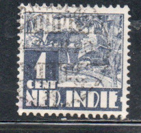 DUTCH INDIA INDIE INDE NEDERLANDS HOLLAND OLANDESE OLANDESI INDIES 1933 1937 RICE FIELD SCENE 1c USED USATO OBLITERE' - Nederlands-Indië