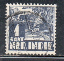 DUTCH INDIA INDIE INDE NEDERLANDS HOLLAND OLANDESE OLANDESI INDIES 1933 1937 RICE FIELD SCENE 1c USED USATO OBLITERE' - Nederlands-Indië