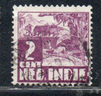 DUTCH INDIA INDIE INDE NEDERLANDS HOLLAND OLANDESE OLANDESI INDIES 1933 1937 RICE FIELD SCENE 2c USED USATO OBLITERE' - Nederlands-Indië