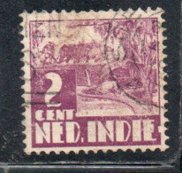 DUTCH INDIA INDIE INDE NEDERLANDS HOLLAND OLANDESE OLANDESI INDIES 1933 1937 RICE FIELD SCENE 2c USED USATO OBLITERE' - Nederlands-Indië