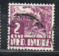 DUTCH INDIA INDIE INDE NEDERLANDS HOLLAND OLANDESE OLANDESI INDIES 1933 1937 RICE FIELD SCENE 2c USED USATO OBLITERE' - Nederlands-Indië