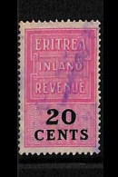 ZA0181f5 - British ERITREA  - STAMPS - FISCAL STAMP  Revenue - USED - Eritrea