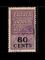 ZA0181f7 - British ERITREA  - STAMPS - FISCAL STAMP  Revenue - USED - Eritrea