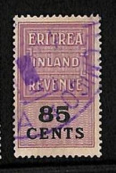 ZA0181f8 - British ERITREA  - STAMPS - FISCAL STAMP  Revenue - USED - Erythrée