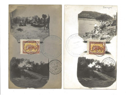 Congo  1914 Carte Photo  ( 2 ) Cachet Poste Fort -  Crampel  Cachet Militaria " Cercle Du Gribingui " - Congo Français