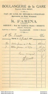 S. FARINA BOULANGERIE DE LA GARE  A BIZERTE TUNISIE 1930 FACTURE POUR LE BATEAU VAPEUR PRADO Ref1 - Altri & Non Classificati