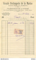 GRANDE BOULANGERIE DE LA MARINE  BONE ALGERIE  1930 FACTURE POUR LE BATEAU VAPEUR PRADO - Other & Unclassified