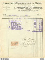 A. FRAISSINES ET CHRISTOL A ALGER F° POUR LA MARINE  1930 FACTURE POUR LE VAPEUR PRADO Ref2 - Other & Unclassified