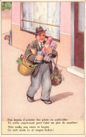 ILLUSTRATEUR NON SIGNE - Pas Besoin D'acheter Des Pâtes Ou Andouilles - Homme Avec Ses Courses- Cartes Postales Ancienne - Non Classés