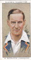 Cricketers 1934  - Players Cigarette Card - 26 H Sutcliffe Yorkshire - Player's