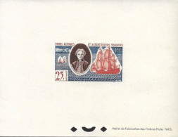 Epreuve De Luxe Taaf/fsat Yves Joseph De Kerguelen  YVT 18 - Imperforates, Proofs & Errors