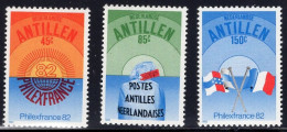 Netherlands Antilles Antillen Serie 3v 1982 Philexfrance MNH - Antillas Holandesas