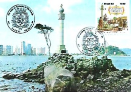 Brasil & Maximum, 450 Years Of The Foundation Of City Of São Vicente, Porchat And Marco Island, São Vicente 1982 (23) - Monumenti