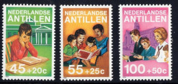 Netherlands Antilles Antillen Serie 3v 1984 Child Welfare Reading MNH - West Indies