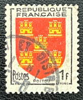 FRA0952U3 - Armoiries De Provinces (VI) - Poitou - 1 F Used Stamp - 1953 - France YT 952 - 1941-66 Escudos Y Blasones