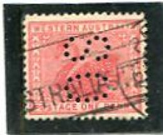 8AUSTRALIA/WESTERN AUSTRALIA - 1905  SERVICE  1d  ROSE  PERF  12 1/2x 12  FINE  USED - Used Stamps