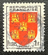FRA0952U4 - Armoiries De Provinces (VI) - Poitou - 1 F Used Stamp - 1953 - France YT 952 - 1941-66 Escudos Y Blasones