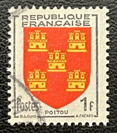 FRA0952U7 - Armoiries De Provinces (VI) - Poitou - 1 F Used Stamp - 1953 - France YT 952 - 1941-66 Escudos Y Blasones