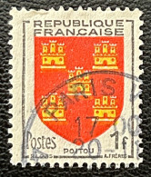 FRA0952U8 - Armoiries De Provinces (VI) - Poitou - 1 F Used Stamp - 1953 - France YT 952 - 1941-66 Escudos Y Blasones