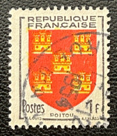 FRA0952UA - Armoiries De Provinces (VI) - Poitou - 1 F Used Stamp - 1953 - France YT 952 - 1941-66 Escudos Y Blasones