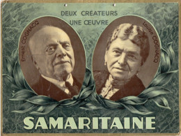 Publicité  Sur Carton Rigide , Recto - Verso - Deux Créateurs , Une Oeuvre - SAMARITAINE - En Progrès Constants - Targhe Di Cartone