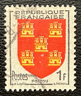 FRA0952UD - Armoiries De Provinces (VI) - Poitou - 1 F Used Stamp - 1953 - France YT 952 - 1941-66 Escudos Y Blasones