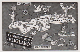 Vlieland - Cartoon Landkaart Eiland - Vlieland