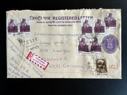 INDIA 1991 REGISTERED LETTER NEW DELHI TO LAATZEN GERMANY 18-01-1991 - Brieven En Documenten