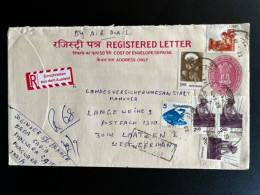 INDIA 1983 REGISTERED LETTER PHAGWARA TO LAATZEN GERMANY 12-09-1983 - Brieven En Documenten