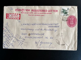 INDIA 1984 REGISTERED LETTER PHAGWARA TO HANNOVER GERMANY 01-03-1984 - Lettres & Documents