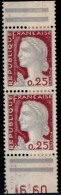 FRANCE - YT N° 1263d "MARIANNE DE DECARIS EN PAIRE AVEC BARRES " Neuf LUXE**. Bas Prix, à Saisir. - 1960 Marianne Van Decaris