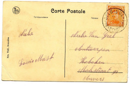 BELGIQUE - COB 135  SIMPLE CERCLE BILINGUE EVIDE 16 * BELGIQUE * 16 SUR CARTE POSTALE DE DIXMUDE, 1919 - Lettres & Documents
