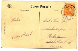 BELGIQUE - COB 135  SIMPLE CERCLE BILINGUE EVIDE 16 * BELGIQUE * 16 SUR CARTE POSTALE DE DIXMUDE, 1919 - Briefe U. Dokumente