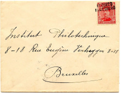 BELGIQUE - COB 138  GRIFFE BILINGUE FLOBECQ SUR LETTRE, 1919 - Cartas & Documentos