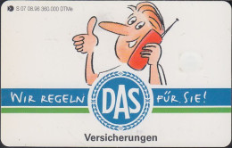 GERMANY S07/96 - DAS Rechstschutz Versicherung - Comic: Mann Mit Telefon - S-Series: Schalterserie Mit Fremdfirmenreklame